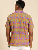 Orange Relaxed Opaque Printed Casual Resort Shirt - Mahotsav | Grocsy