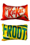 Unique Fashion Pack of 2 Microfibre Filled Reversible Cushion For Kids - Kitkat And Frooti | Grocsy
