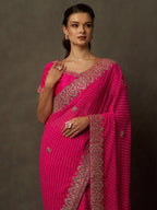Saree Mall Bandhani Embroidered Pure Georgette Bandhani Sarees | Grocsy