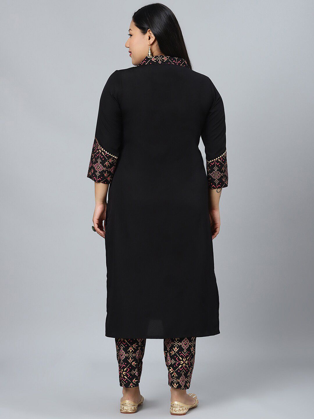 Sztori Plus Size Ethnic Motifs Printed Regular Kurta with Trousers | Grocsy