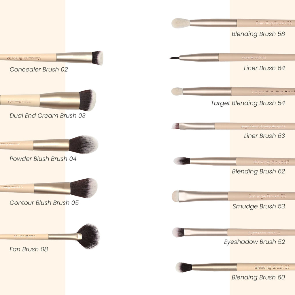 Milagro Beauty Arty Eyes & Face Makeup Brush Collection (Set Of 13 ) | Grocsy