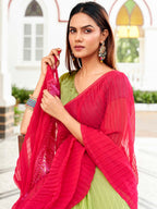 Tikhi Imli Georgette Half and Half Saree | Grocsy