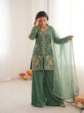 Teeya Creation Light Green Color Fendy Silk Embroidery Work Wedding Wear Salwar Suit | Grocsy