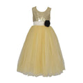 Asmaani Baby Girl's Gold Satin A-Line Maxi Full Length Dress (AS-DRESS-22012) | Grocsy