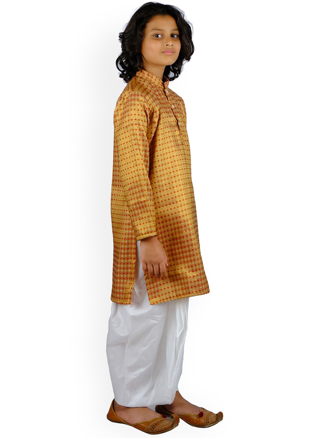 Sethukrishna Boys Red Printed Kurta with Dhoti Pants | Grocsy