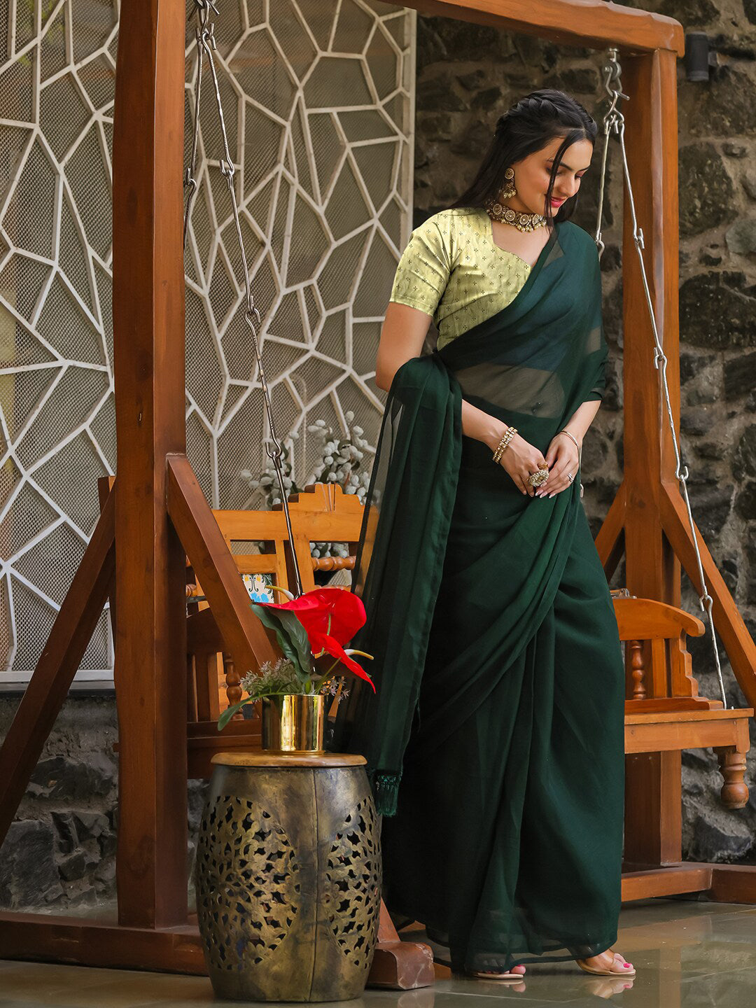 Tikhi Imli No Border Ready to Wear Saree | Grocsy