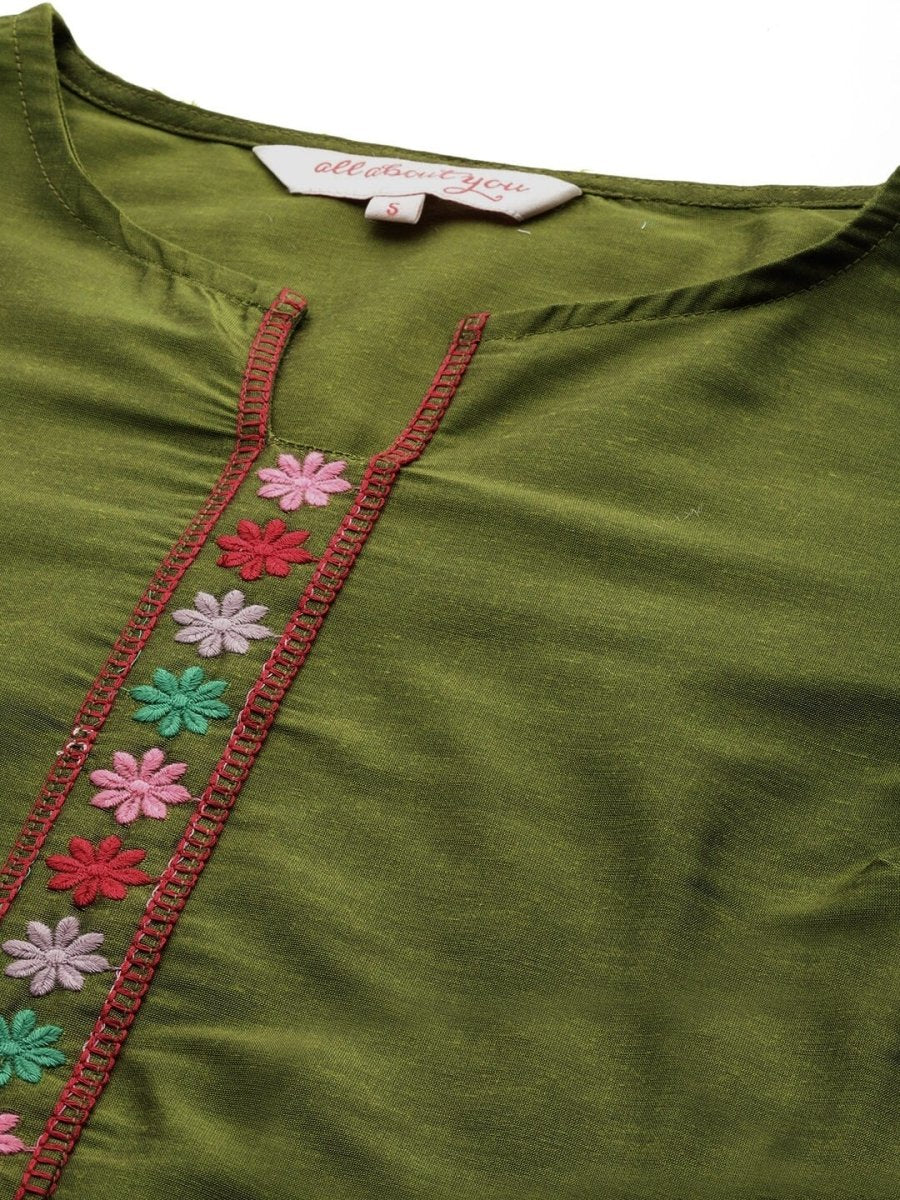 All About You Floral Yoke Design Regular Kurta with Palazzos & Dupatta | Grocsy