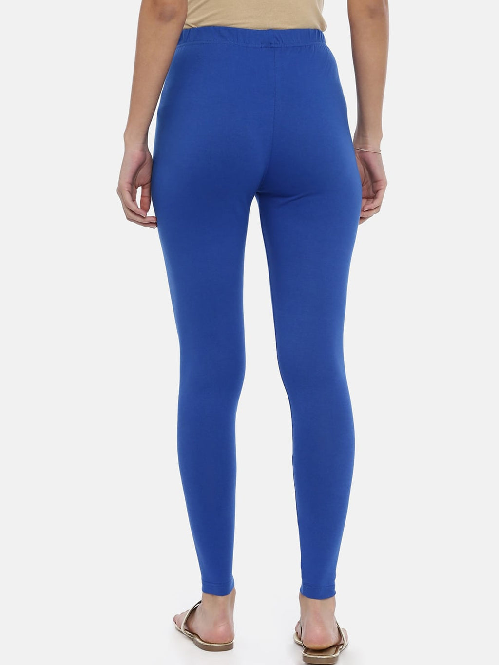 Souchii Navy Blue Solid Slim-Fit Ankle-Length Leggings | Grocsy
