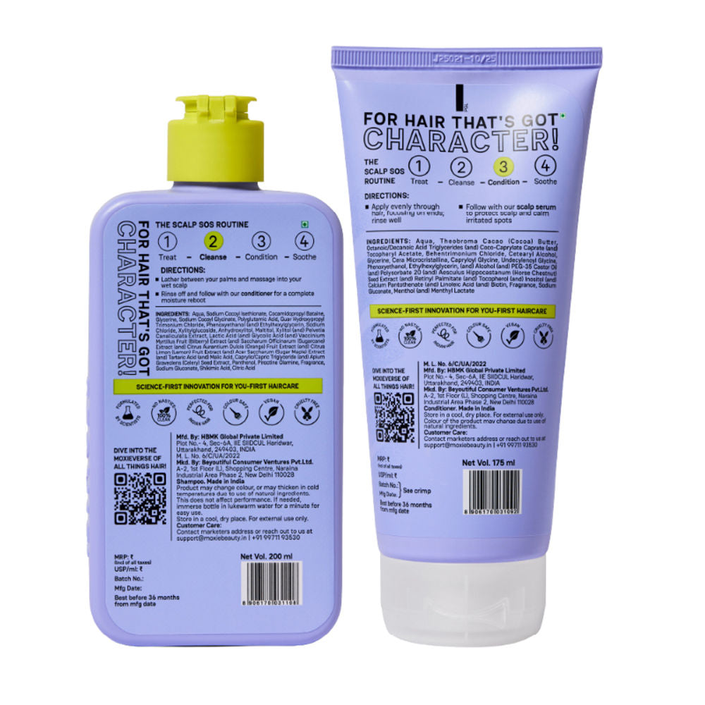 Moxie Beauty Anti-Dandruff Scalp SOS Wash Duo - Shampoo & Conditioner | Grocsy