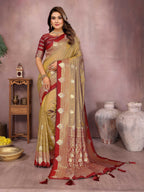Aastha Fashion Light Brown Silk Sarees Weaving Saree | Grocsy