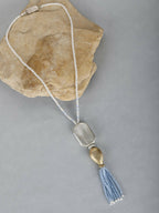 Joban Fashion Women Long Pattern Silver Tone Brass Necklace | Grocsy