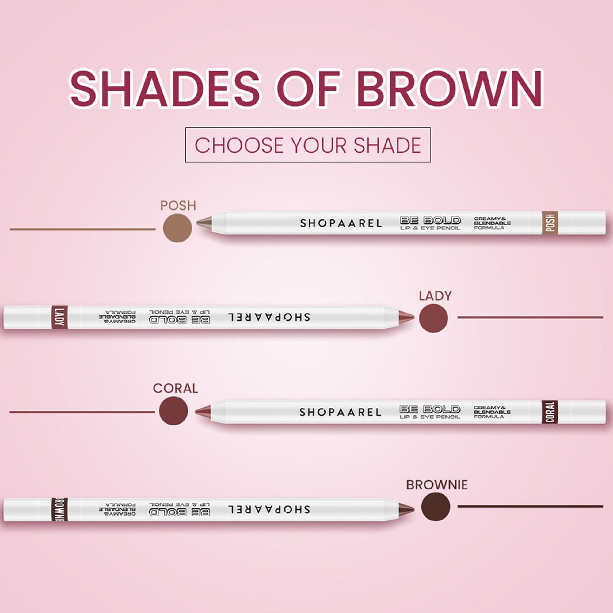 Shopaarel Be Bold Lip & Eye Pencil - Lady | Grocsy