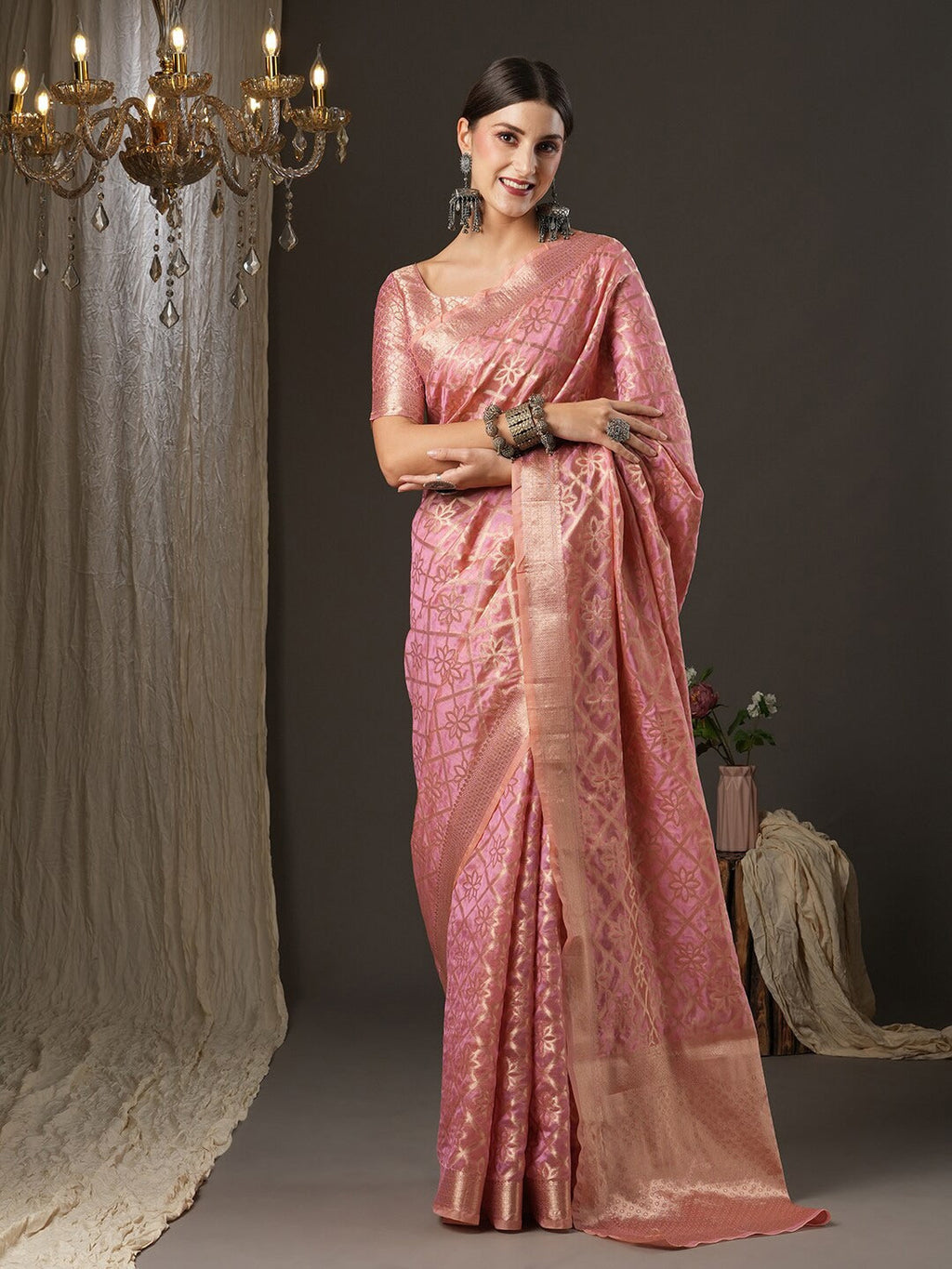 Saree Mall Ethnic Motifs Woven Design Zari Banarasi Traditional Sarees | Grocsy