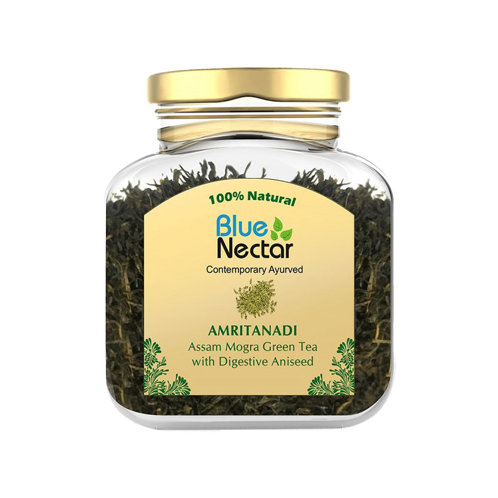 Blue Nectar Amritanadi Assam Mogra Green Tea with Digestive Aniseed | Grocsy