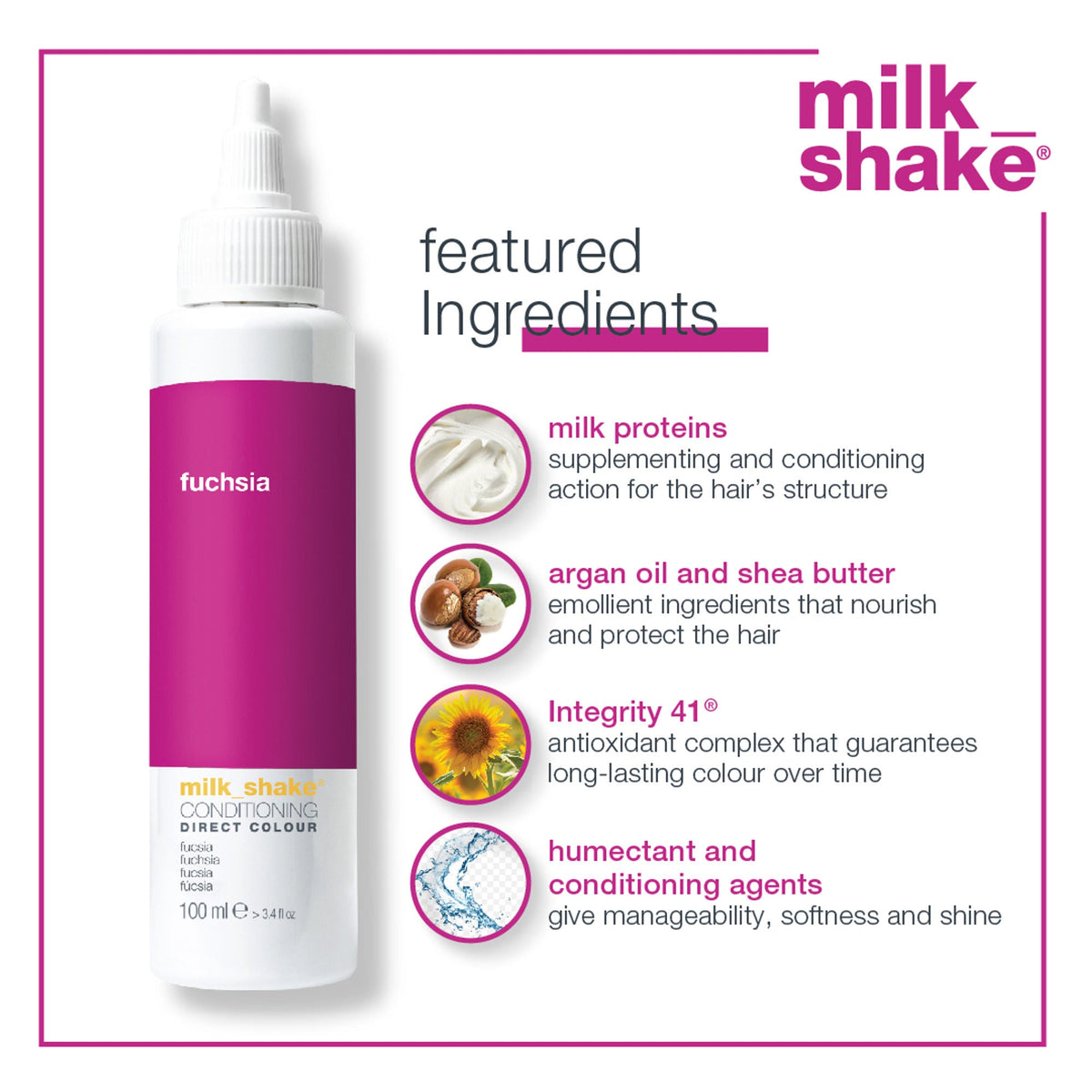 Milkshake Ammonia Free Conditioning Direct Color - Fuchsia | Grocsy
