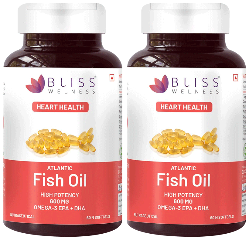 Bliss Welness Heart Health Arctic Fish Oil High Potency Omega-3 Softgel Capsule | Grocsy