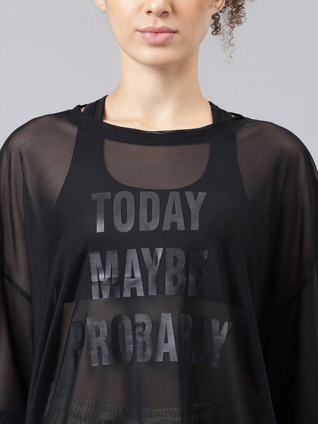 MKH Typography Printed Relaxed Fit Sheer Dri-FIT T-shirt | Grocsy