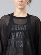 MKH Typography Printed Relaxed Fit Sheer Dri-FIT T-shirt | Grocsy