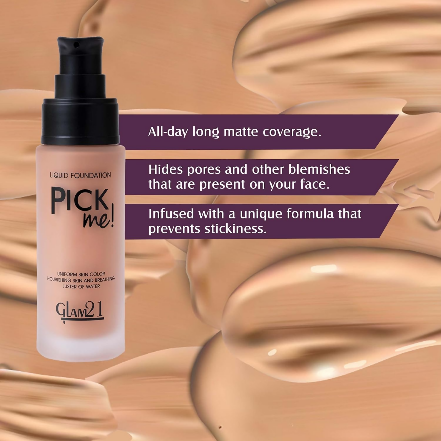Glam21 Pick Me Matte Foundation - Fudge | Grocsy