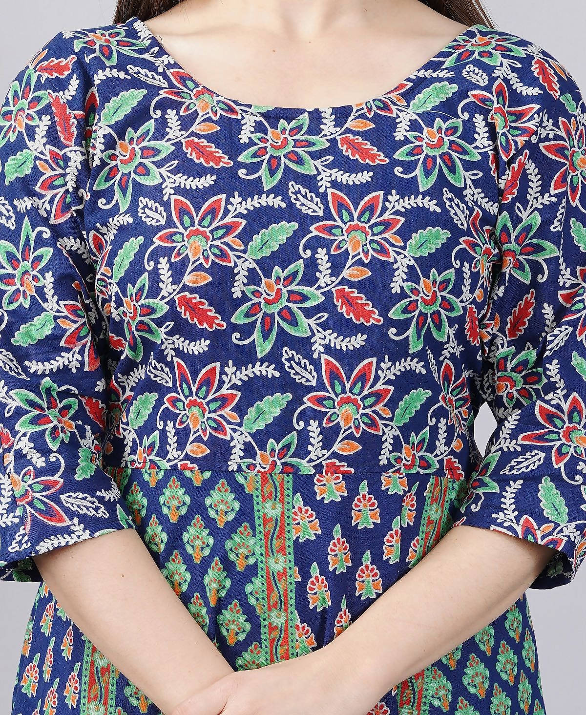 Vamika Multicolor Cotton Printed Party/Casual Wear Kurti (GAM27K) | Grocsy