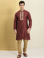 House of Pataudi Ethnic Motifs Embroidered Cotton Jashn Kurta | Grocsy
