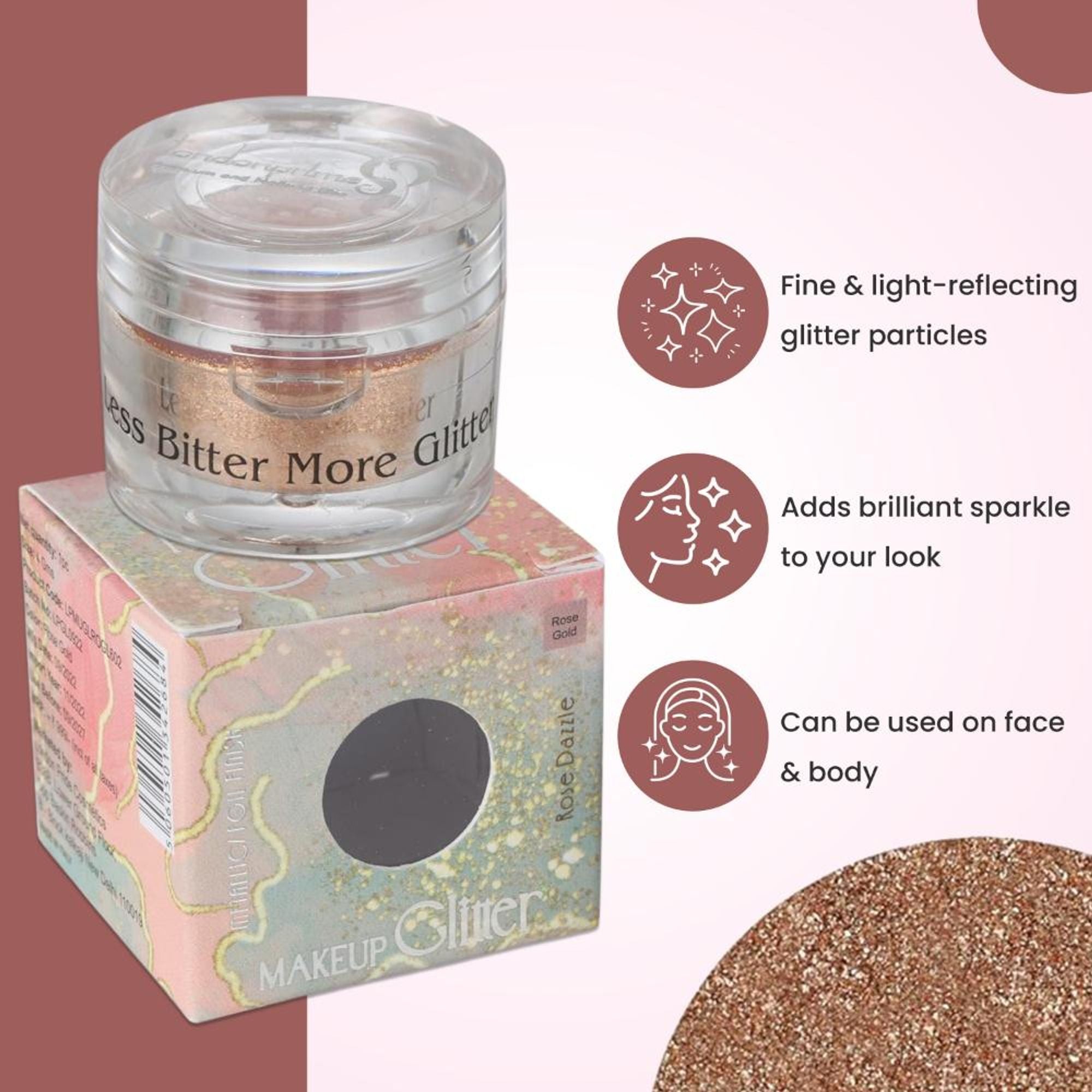 London Prime Makeup Glitter - Rose Gold | Grocsy