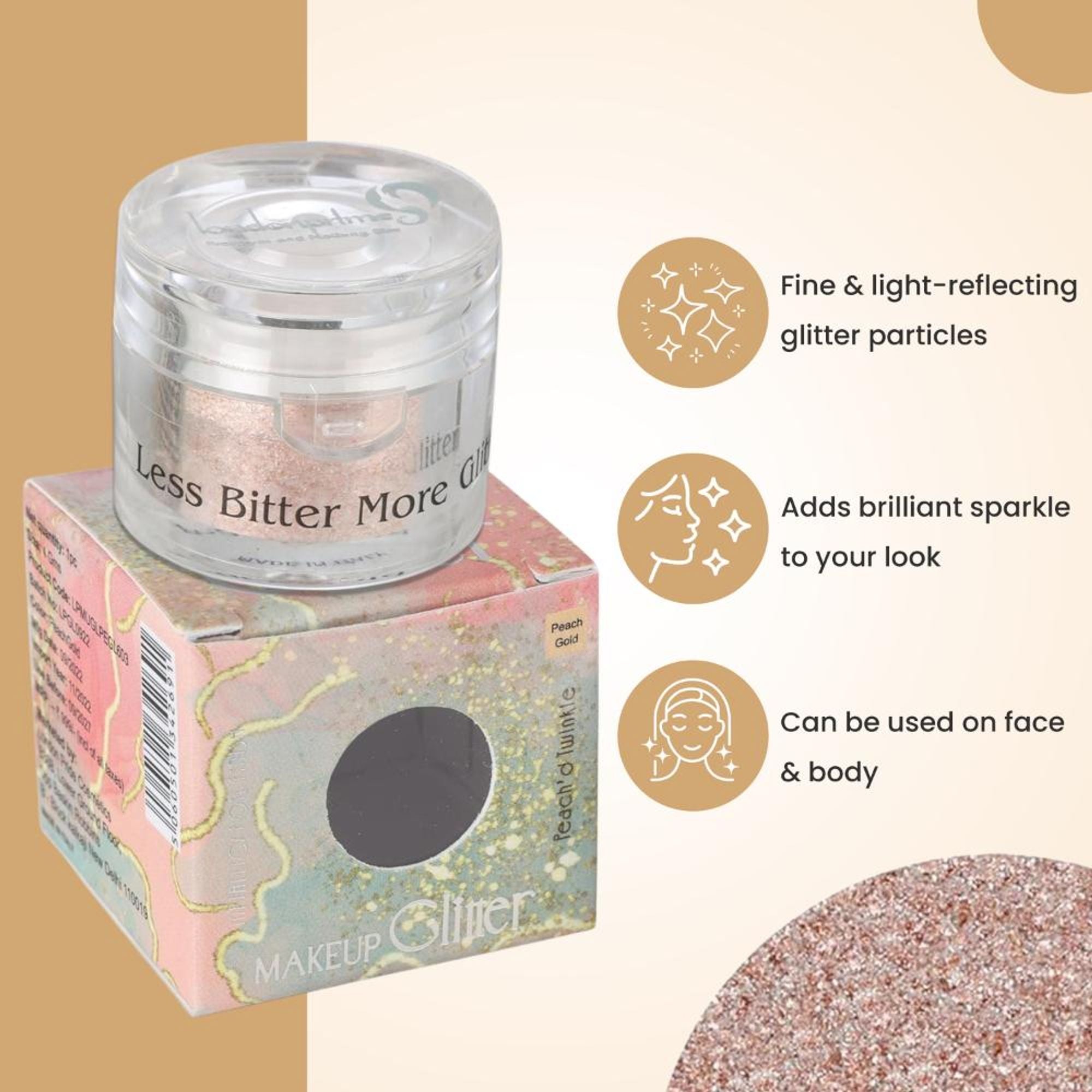 London Prime Makeup Glitter - Peach Gold | Grocsy