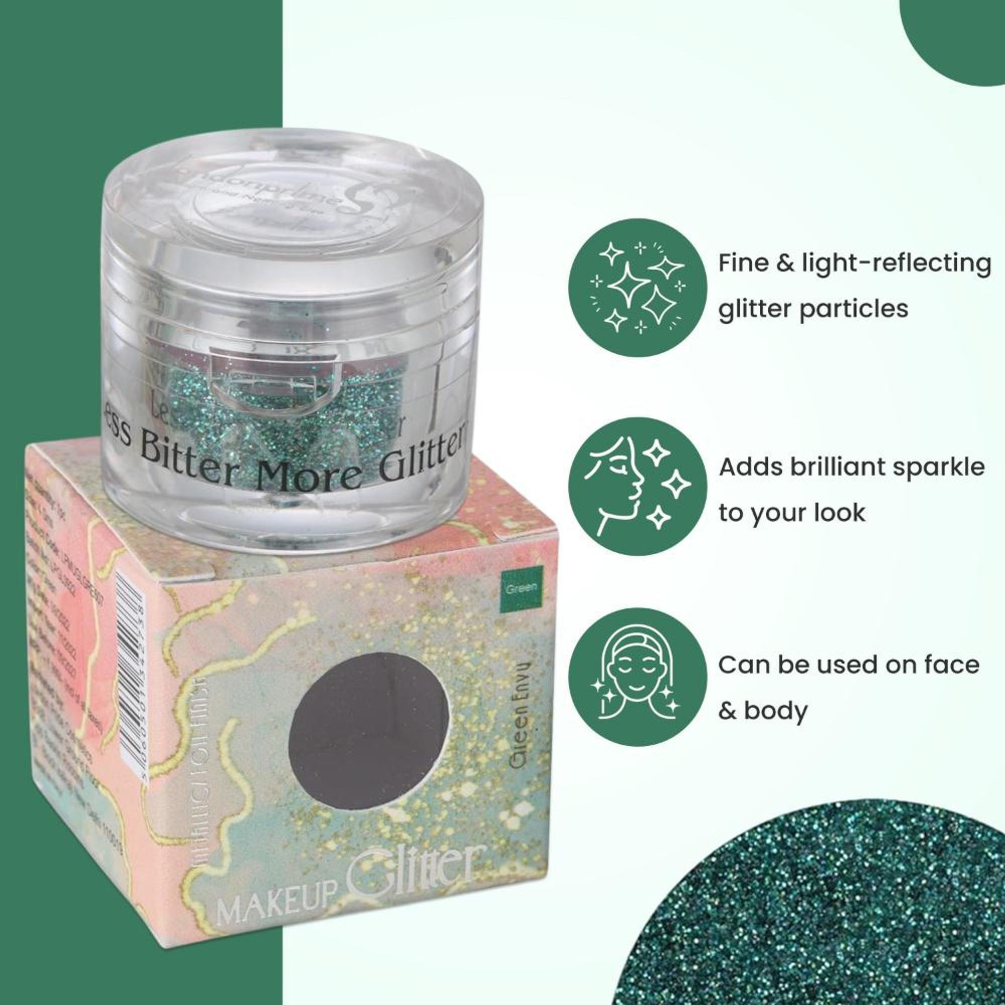 London Prime Makeup Glitter - Green | Grocsy