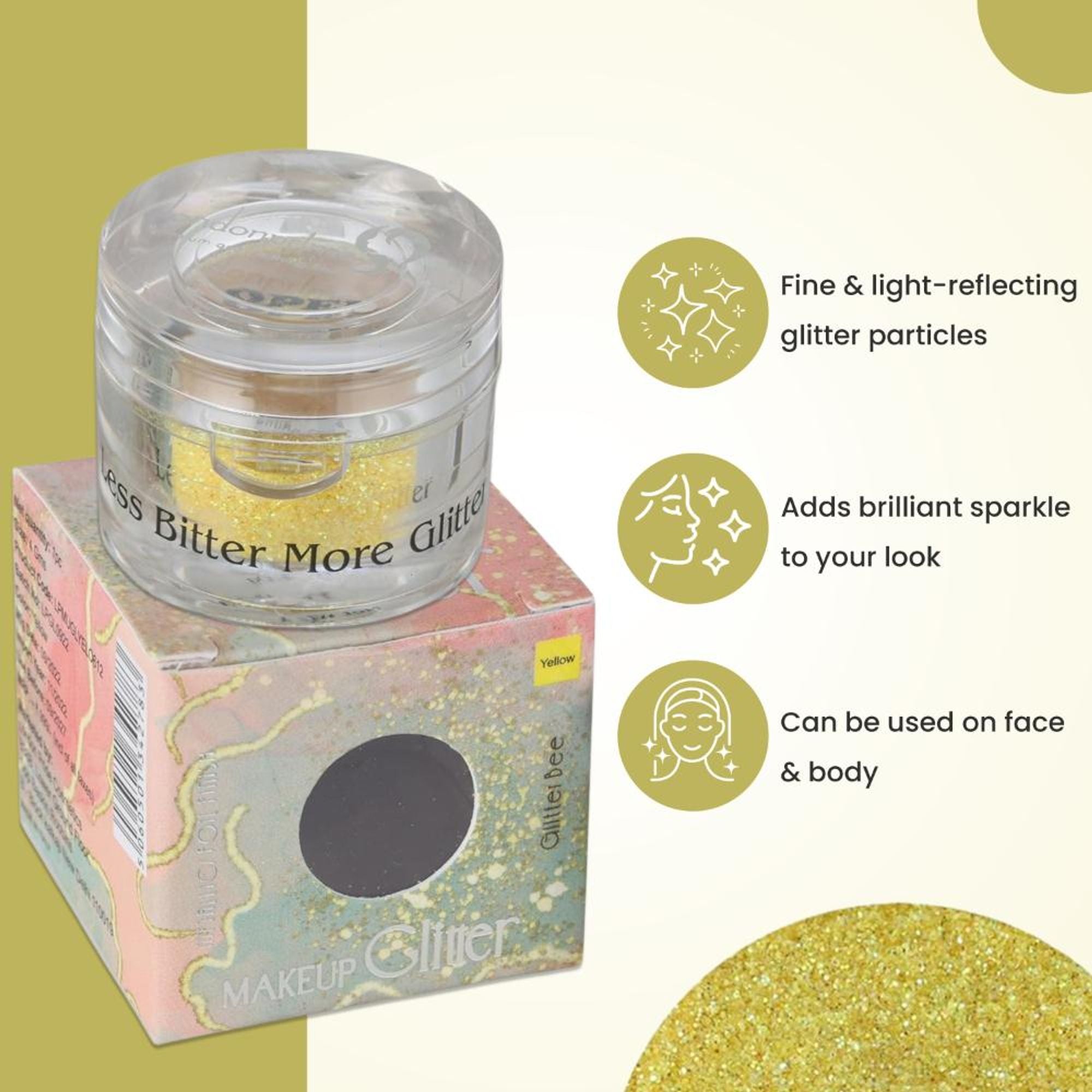 London Prime Makeup Glitter - Yellow | Grocsy