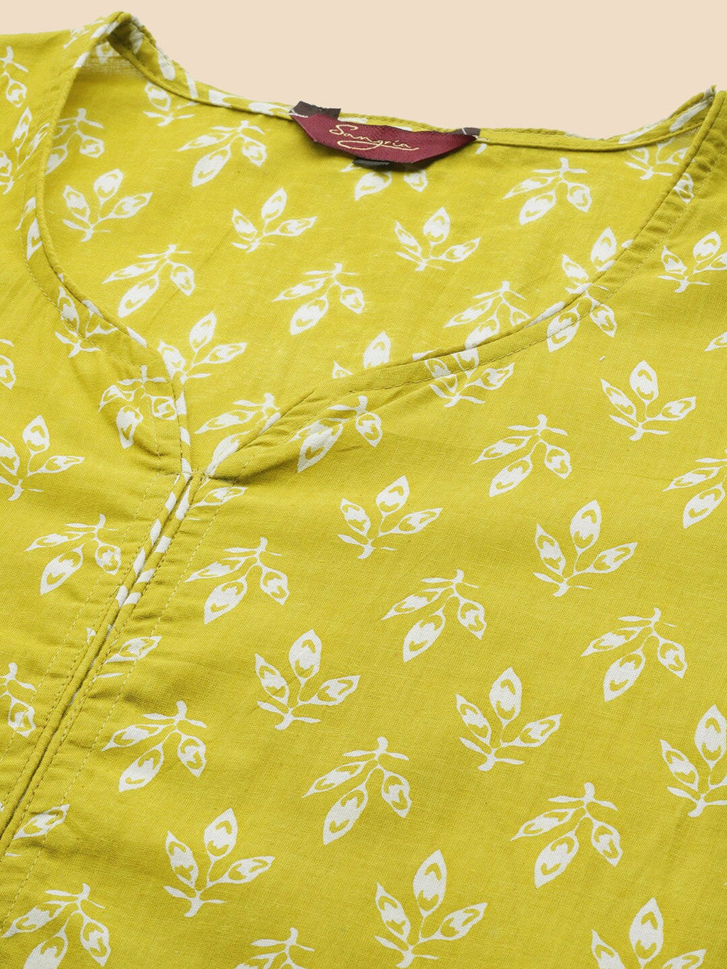 Sangria Green Ethnic Motifs Printed Pure Cotton V-Neck Straight Kurta With Trouser | Grocsy