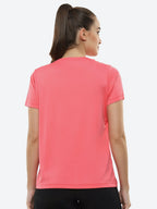 ASICS Women Pink Brand Logo Printed BIG GRAPHIC SS Round Neck Sports Running T-shirt | Grocsy