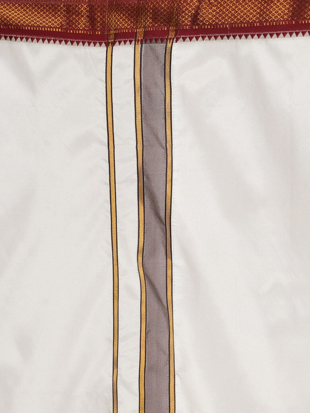 Sethukrishna Men Off White Solid Art Silk Dhotis | Grocsy