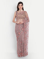 kasee Floral Sequinned Net Saree | Grocsy
