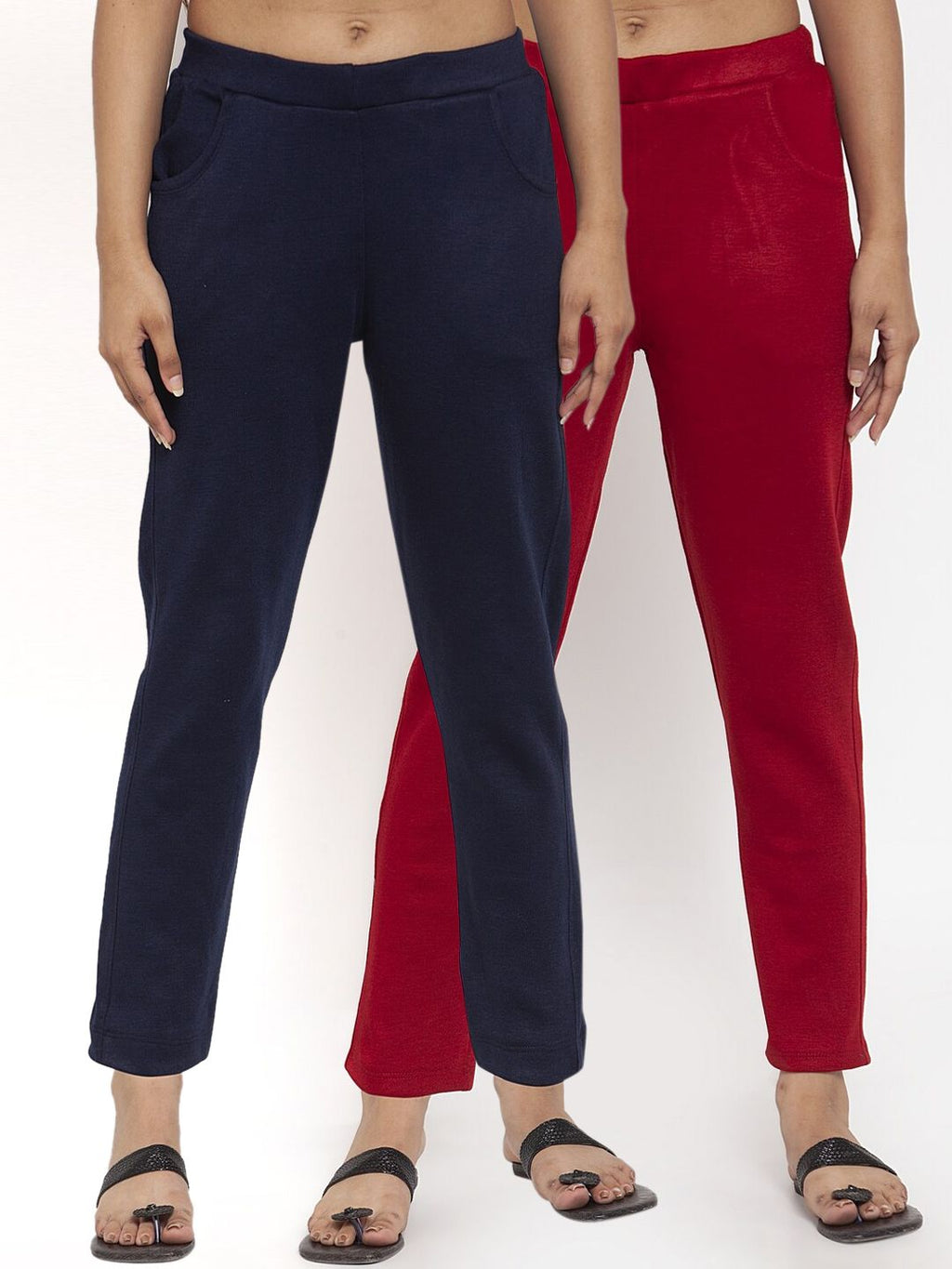 TAG 7 Women Acrylic Pack of 2 Solid Leggings | Grocsy