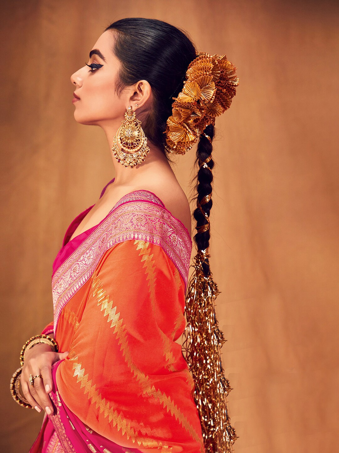 Saree Mall Striped Woven Design Zari Pure Georgette Sarees | Grocsy