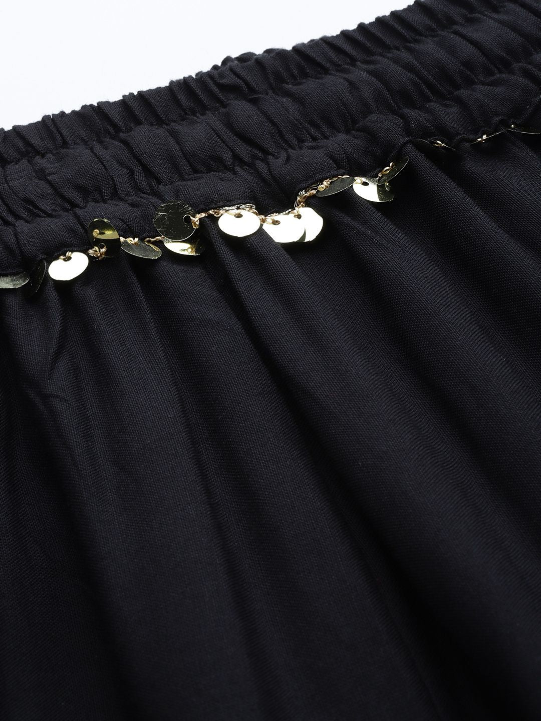 TAG 7 Women Black Solid Flared Palazzos | Grocsy