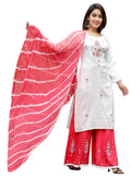 Vamika Embroidery Rayon White Party Wear/Casual Wear Women Kurta Set/Suit | Grocsy