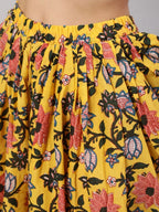 Aks Floral Printed Pure Cotton Kurti With Dhoti Pants | Grocsy