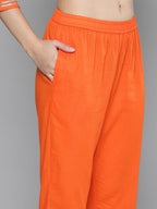 HERE&NOW Women Regular Gotta Patti Pure Cotton Kurta with Trousers | Grocsy