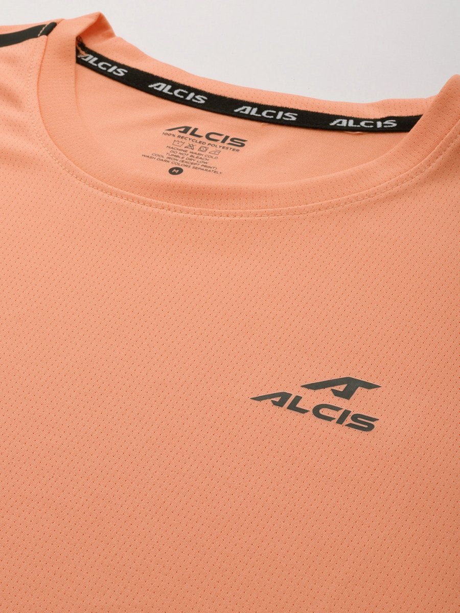 Alcis Men Brand Logo Printed Anti Static Slim Fit T-shirt | Grocsy