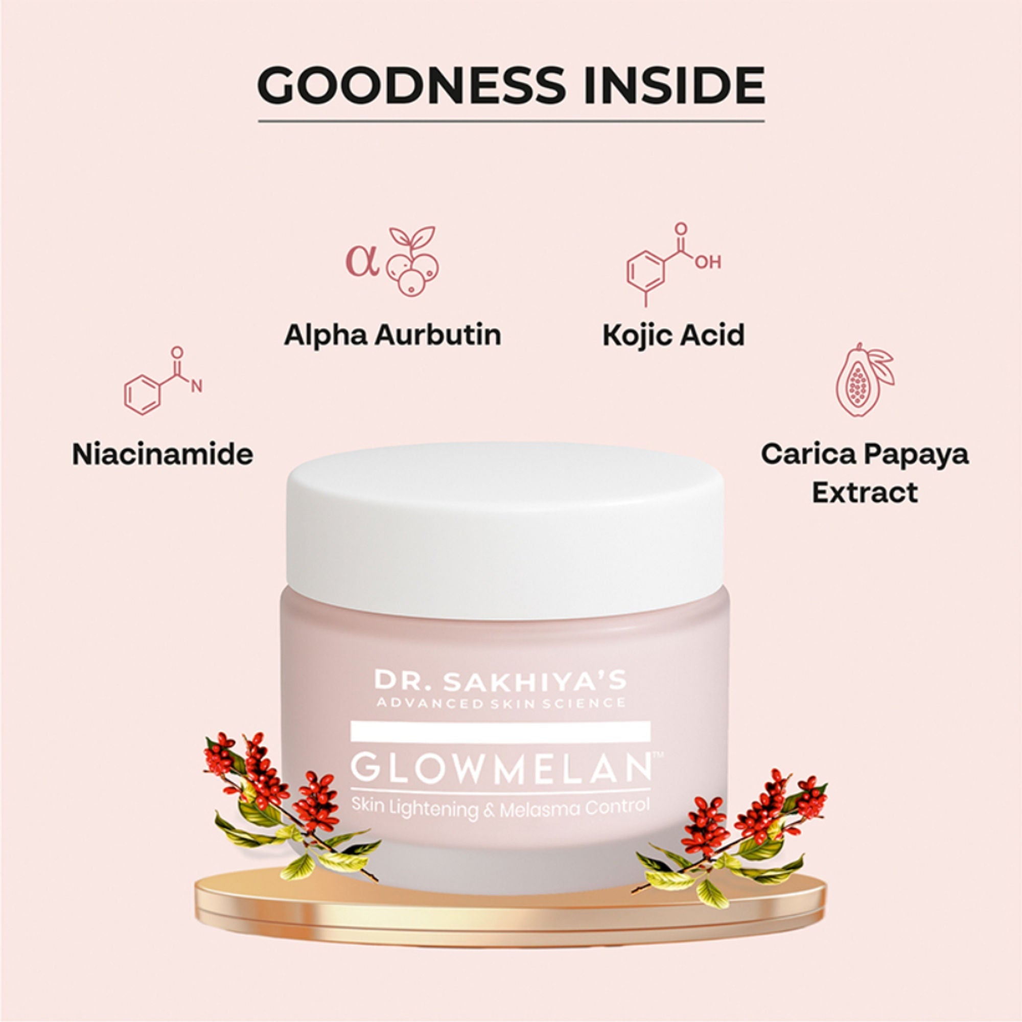 Dr.Sakhiya Glowmelan Brightening & Depigmentation Gel Cream | Grocsy