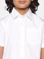 Sethukrishna Boys White Shirt with Readymade Dhoti | Grocsy