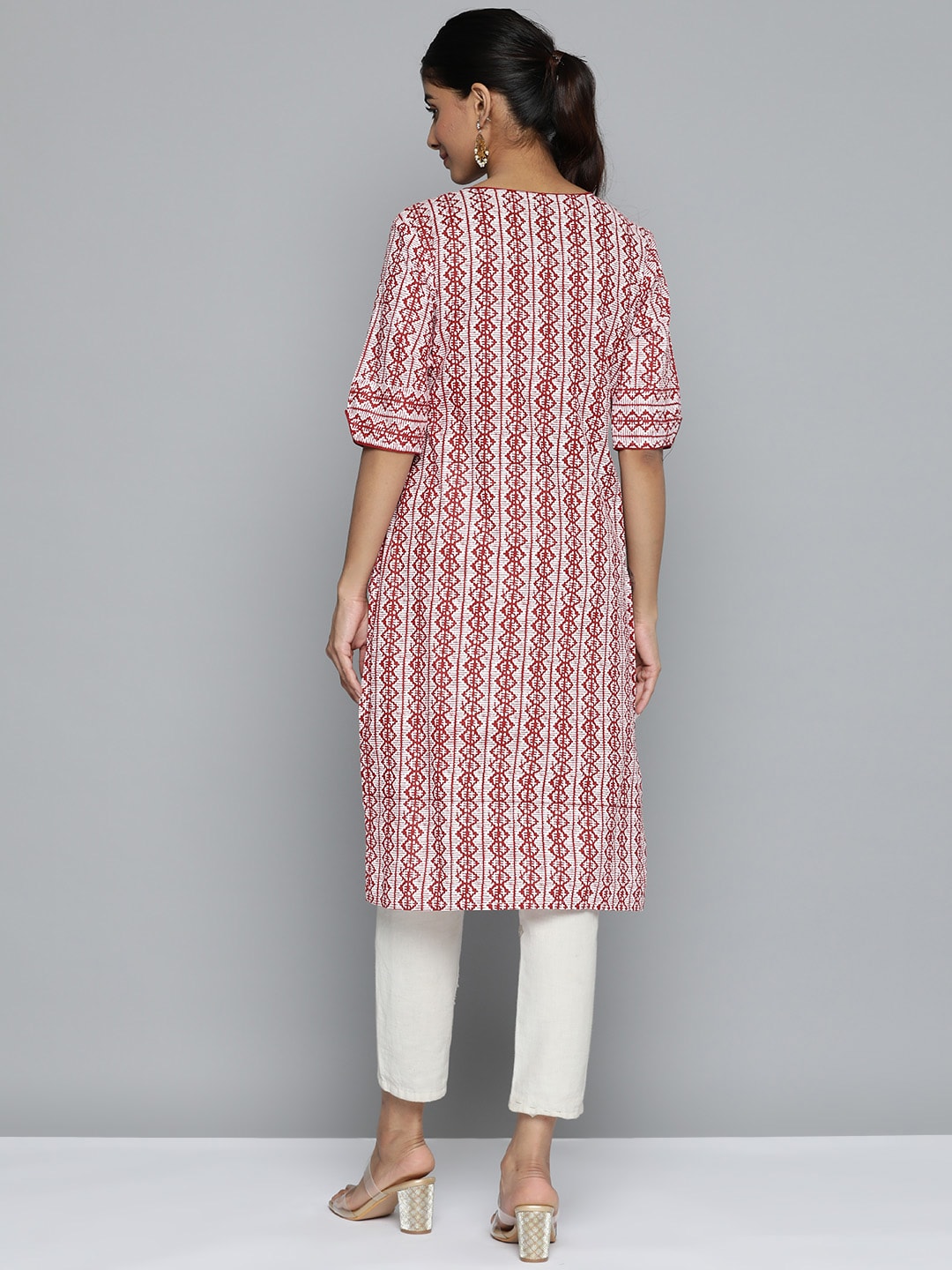 HERE&NOW Printed Wrap Designed Layered Kurta | Grocsy