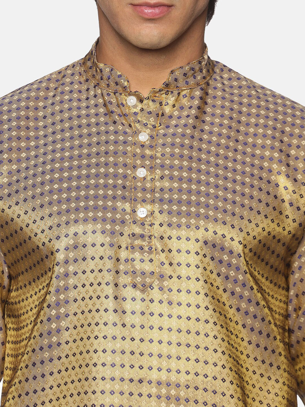 Sethukrishna Men Blue Kurta with Dhoti Pants | Grocsy