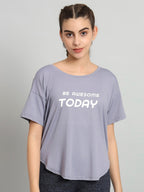MKH Typography Printed Relaxed Fit Dri-Fit T-shirt | Grocsy