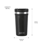 Milton Corral Thermosteel Insulated Coffee Mug Tumbler - 400ml (Black) | Grocsy