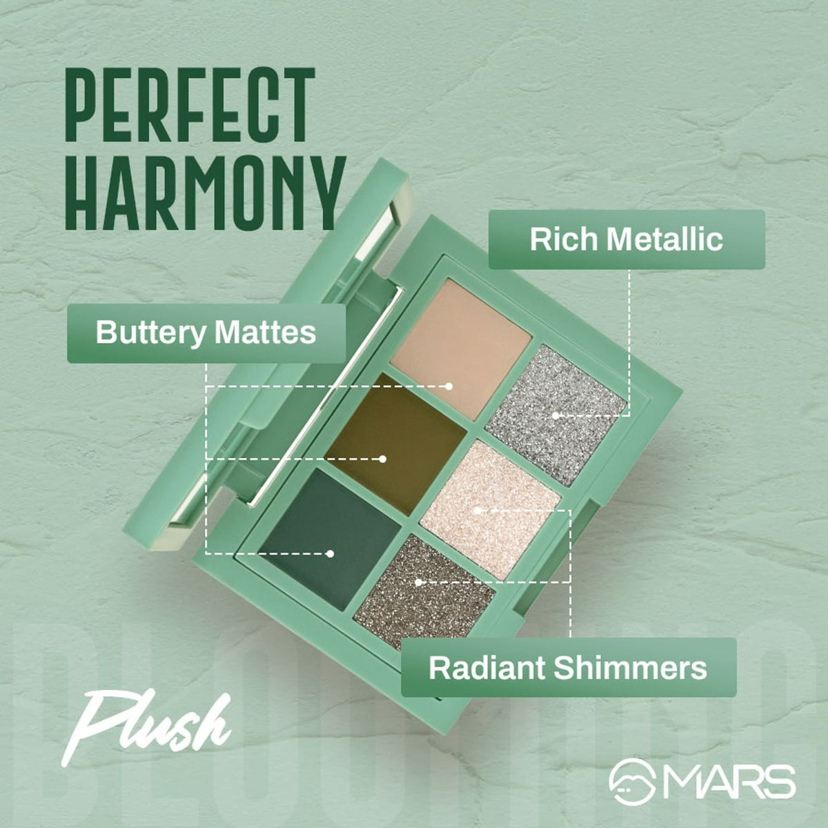 MARS Cosmetics Blooming Matte & Shimmer Eyeshadow Palette - 01 Plush | Grocsy