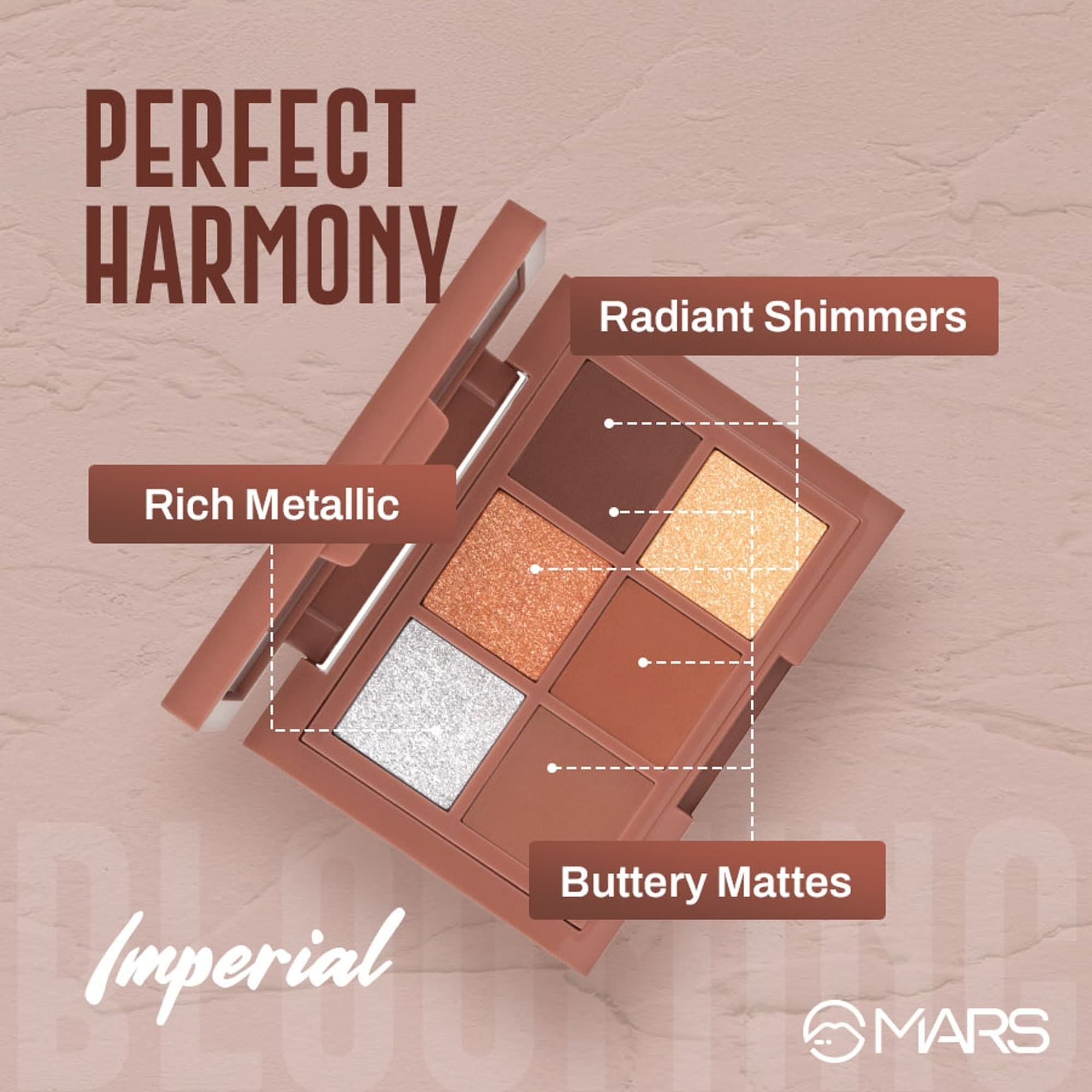 MARS Cosmetics Blooming Matte & Shimmer Eyeshadow Palette - 03 Imperial | Grocsy