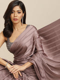 Tikhi Imli Gunmetal-Toned Striped Saree | Grocsy