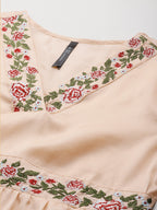 HERE&NOW Women Floral Embroidered Empire A-Line Kurta | Grocsy